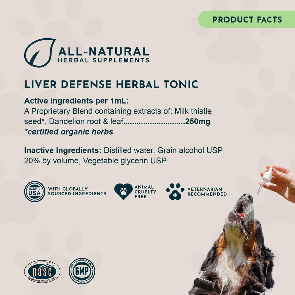 El gotero de Liver Defense facilita dosis precisas y seguras.