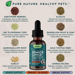 Animal Essentials Senior Support muestra dosis directas para administración oral cómoda.