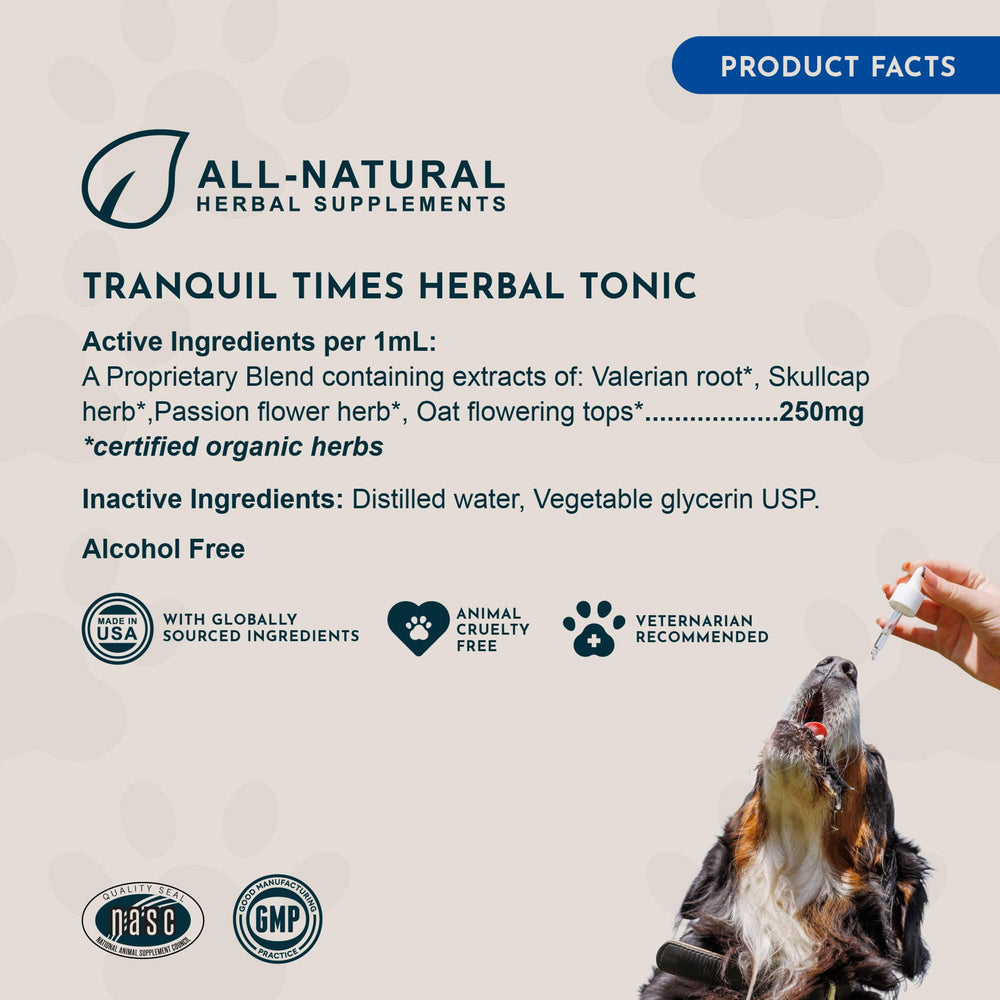 Fórmula líquida de Tranquility Blend, listo para mezclar en comida o agua.