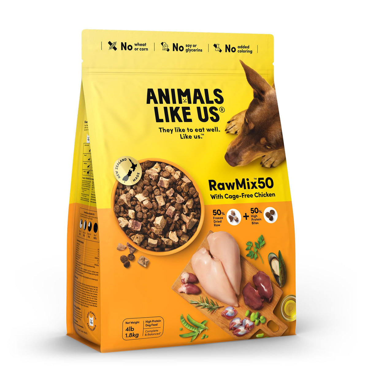 Animals Like Us RawMix50 corazones de pollo deshidratados, sabor natural y proteína alta.