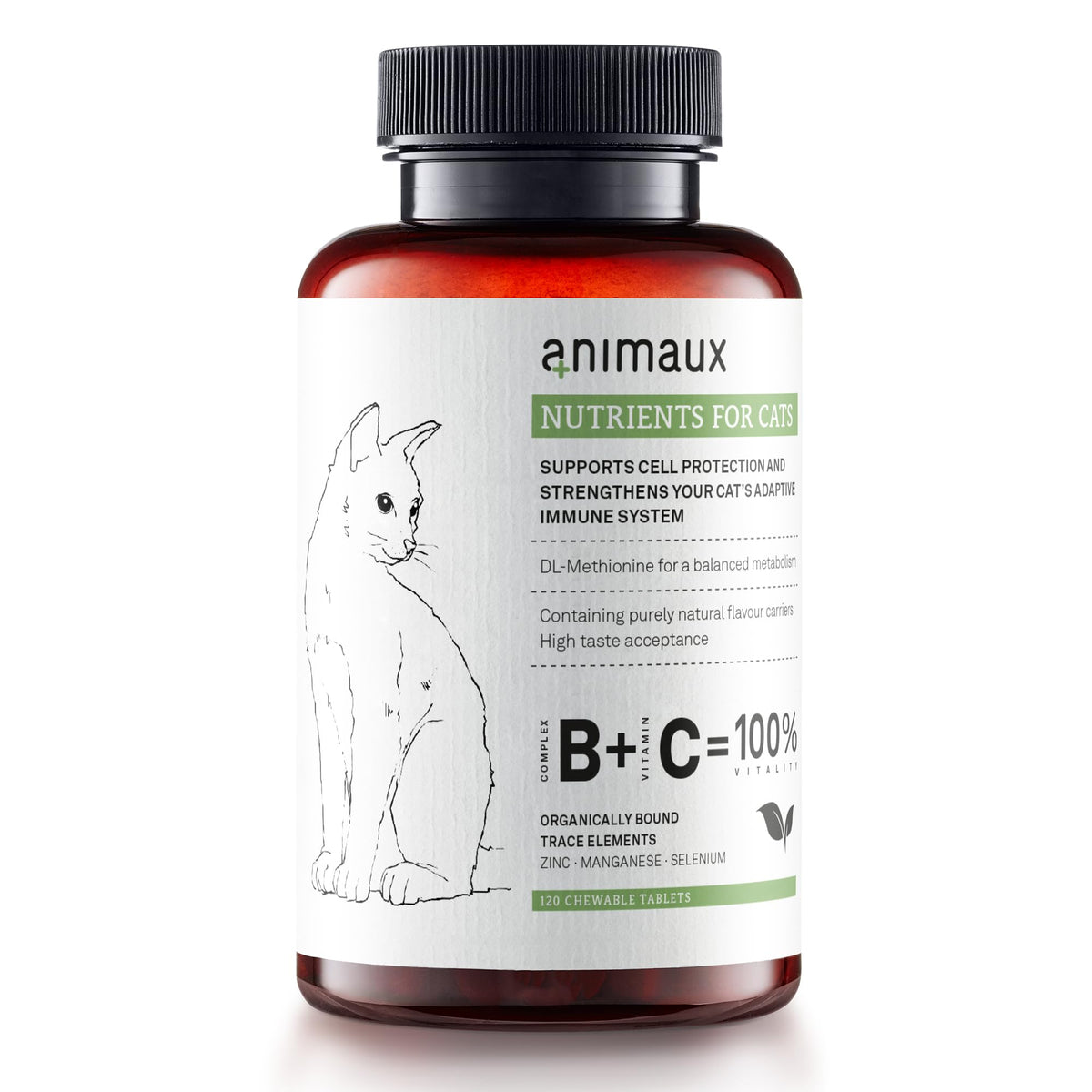Animaux vitaminas para gatos en envase, apoyo inmunológico diario.