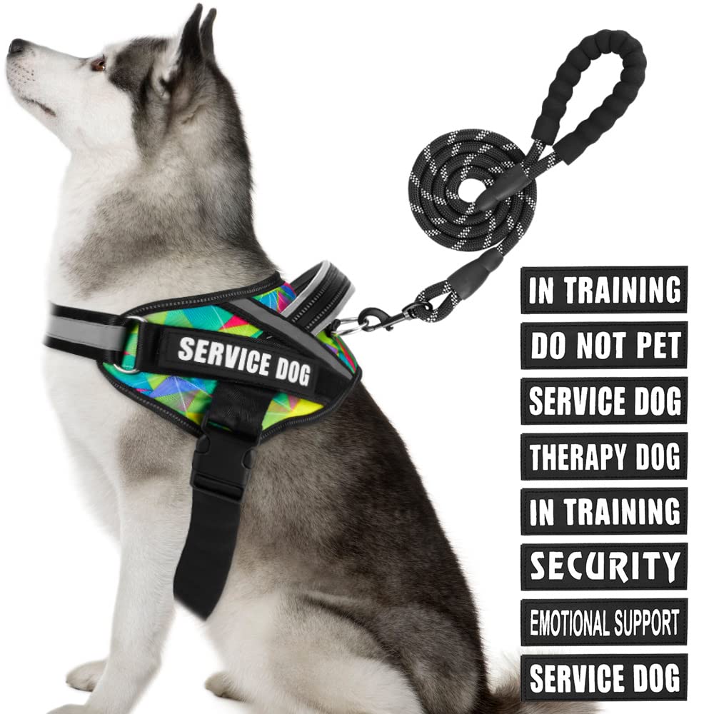Animire chaleco guía perro con parches 10 facilita identificación y personalización.