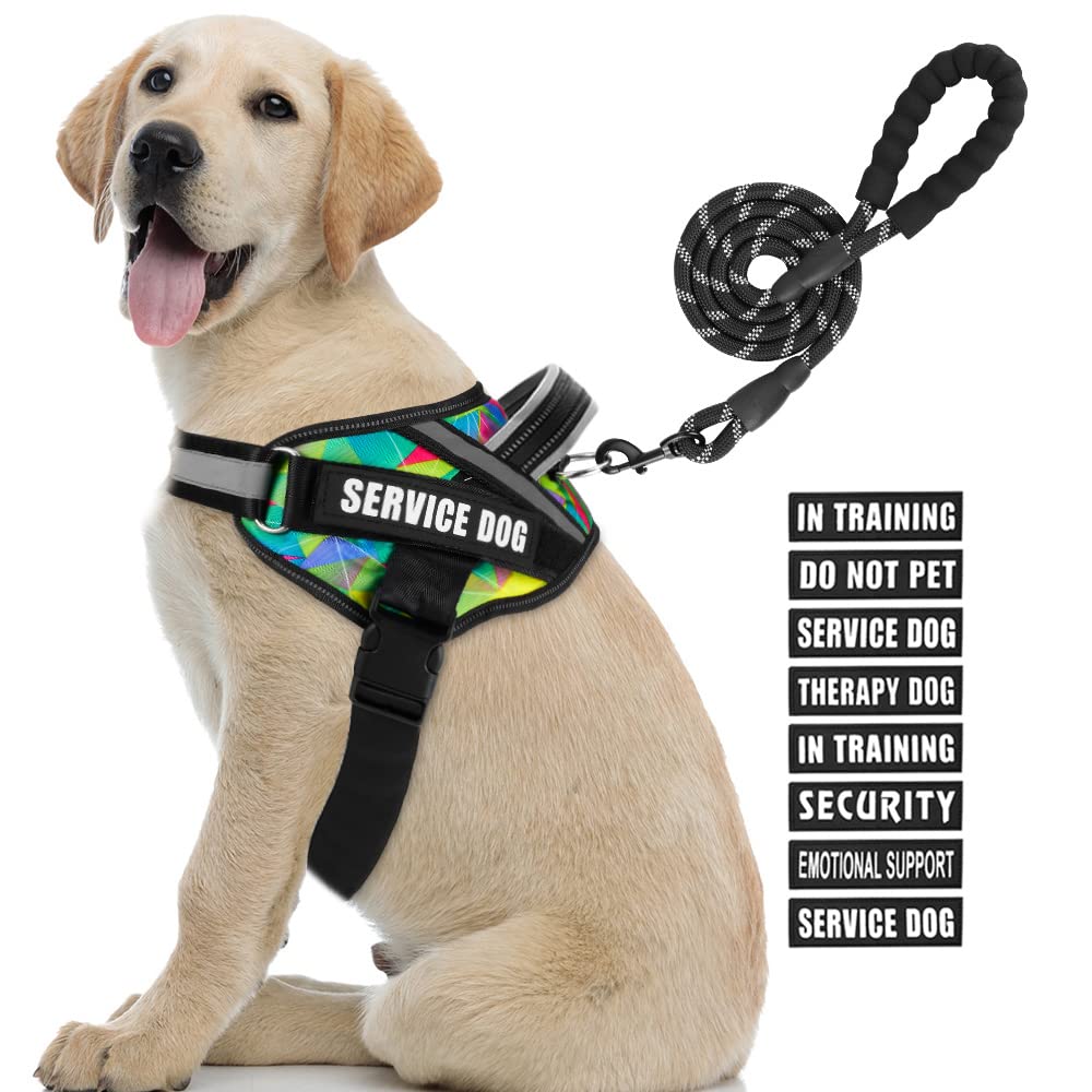 Animire chaleco servicio perro con 10 parches para señales.