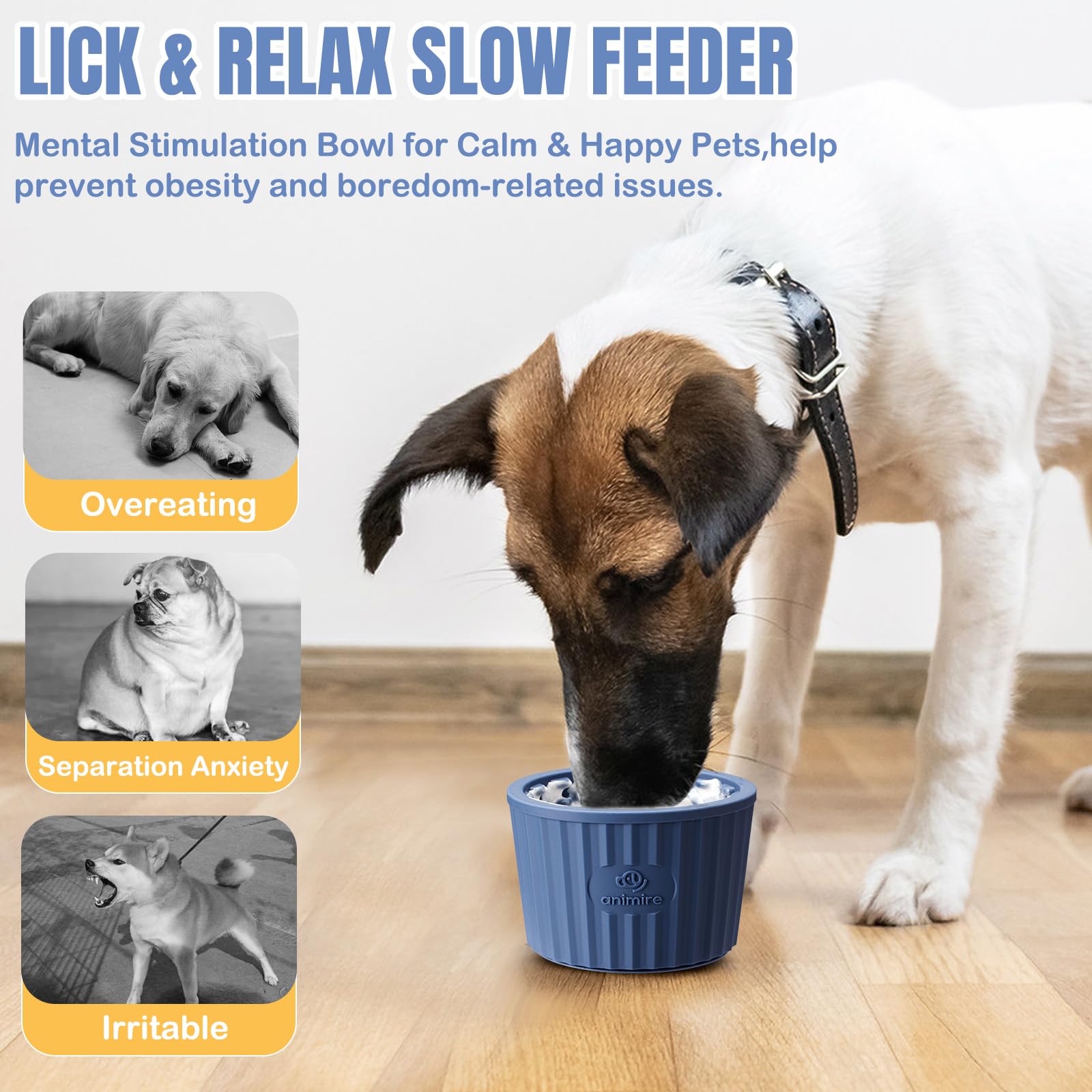 Animire bol de lamido de silicona de grado alimenticio para perros