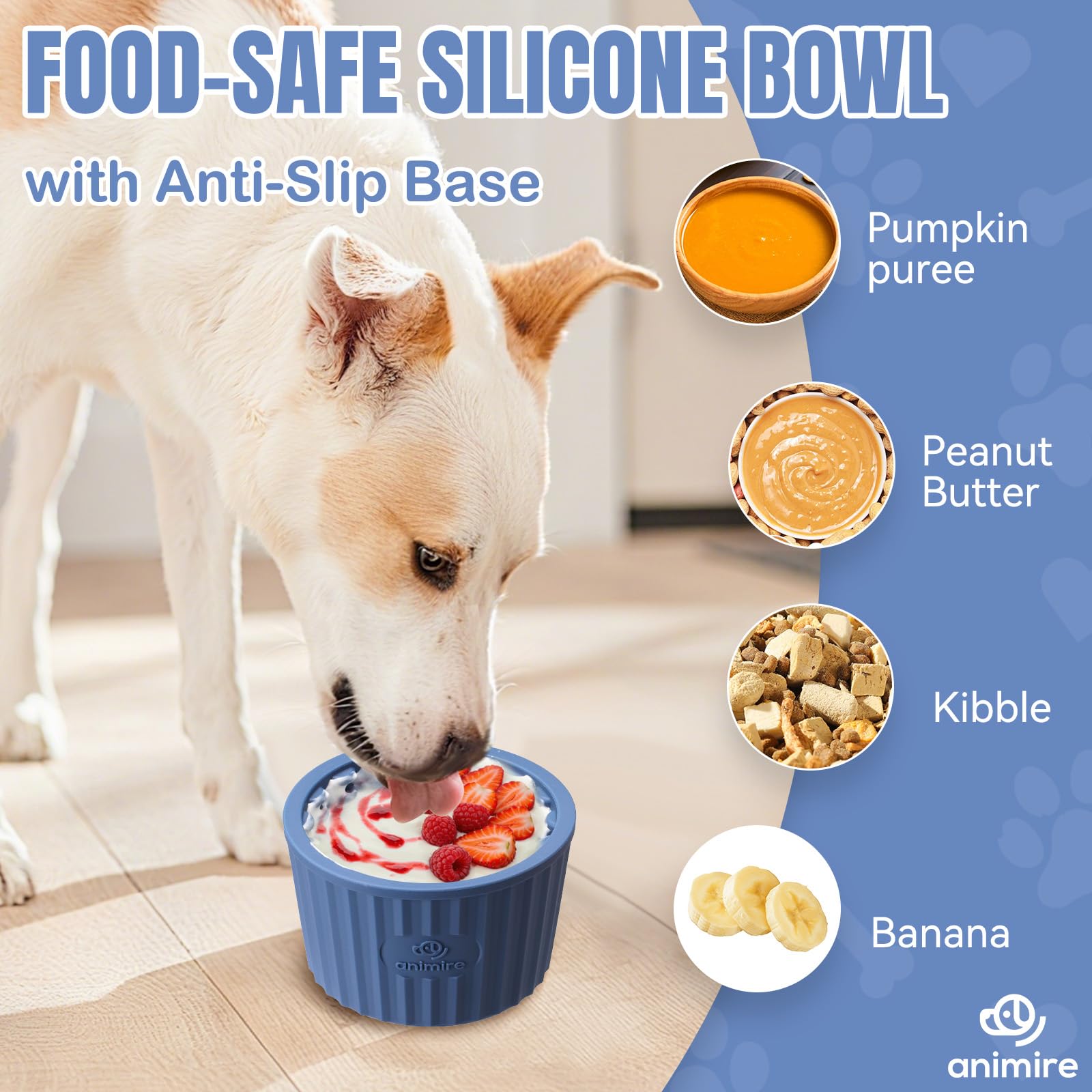 Animire bol de lamido para perros admite múltiples tipos de alimento