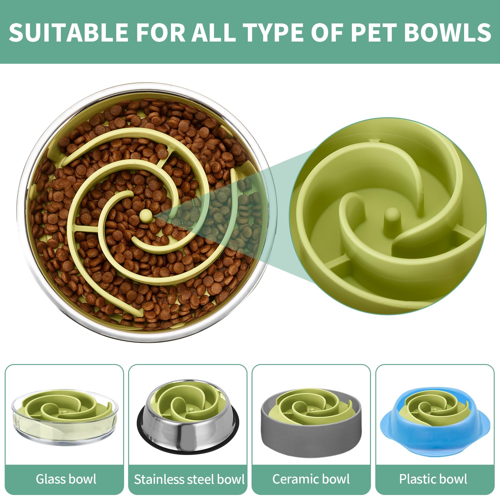 Animire inserto compatible con cuencos plásticos, cerámicos o metálicos.