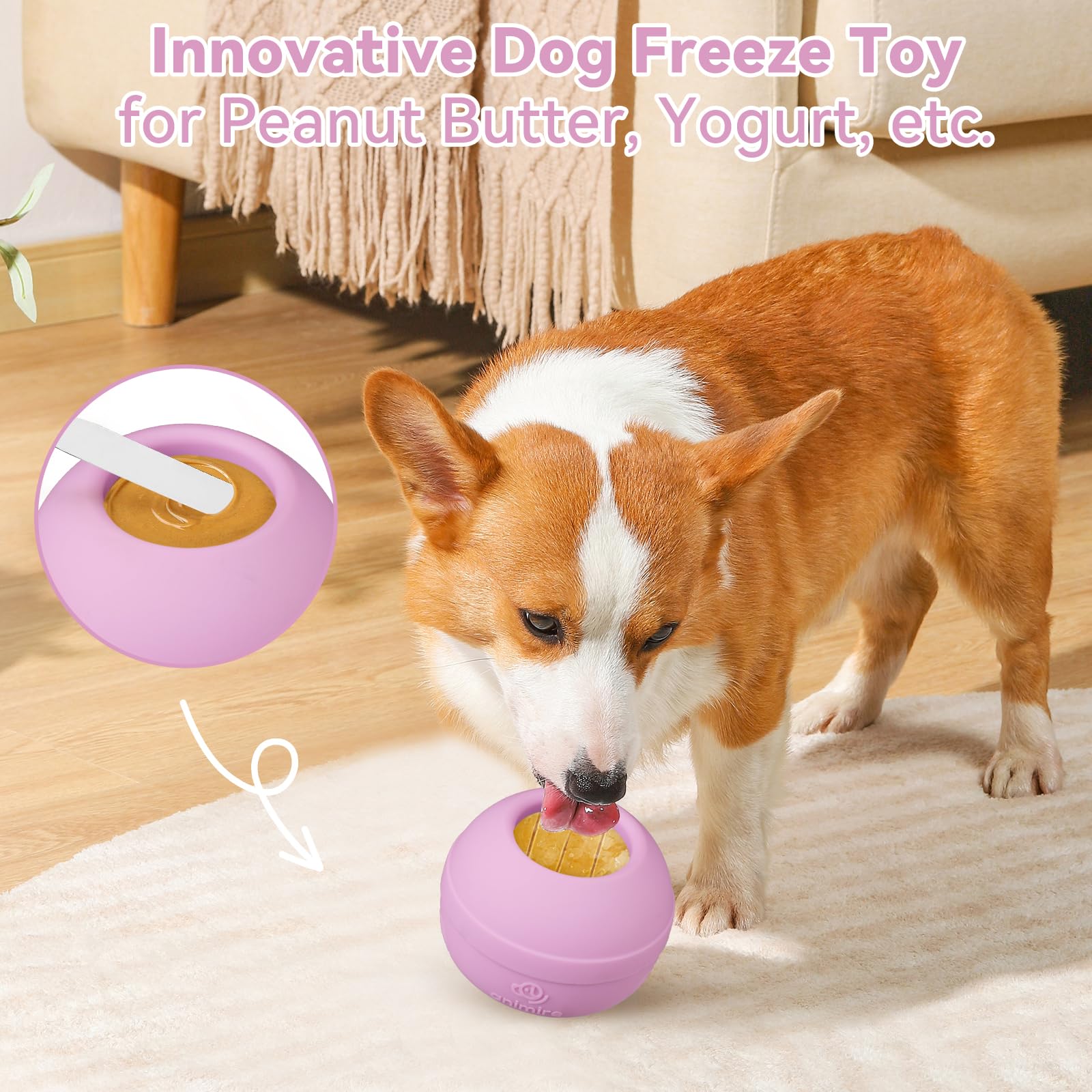Animire juguete para perro con base inestable, favorece juego dinámico y quema energía de forma divertida.