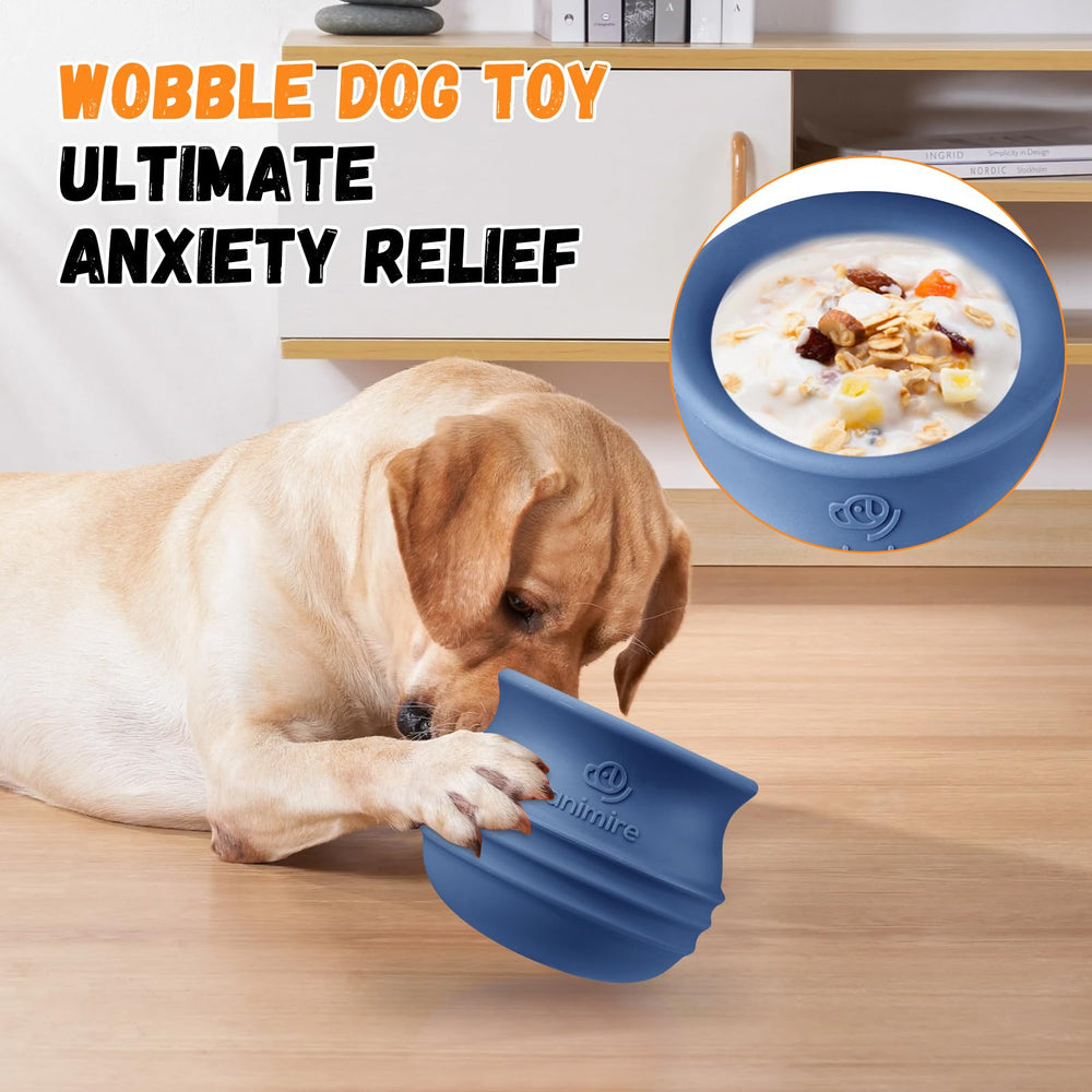 Animire Rompecabezas interactivo para perros azul, mejora la concentración durante meriendas.
