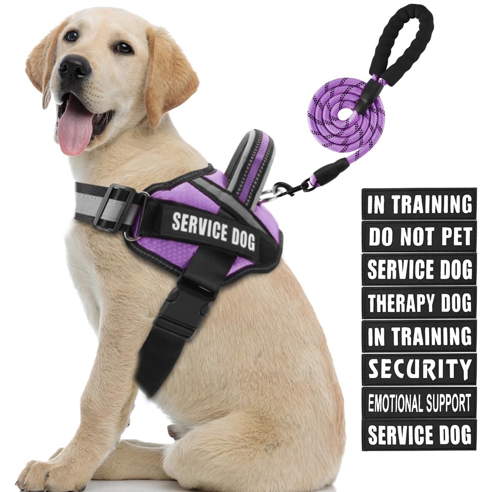 Animire servicio perro arnés con parches para indicar estado y función