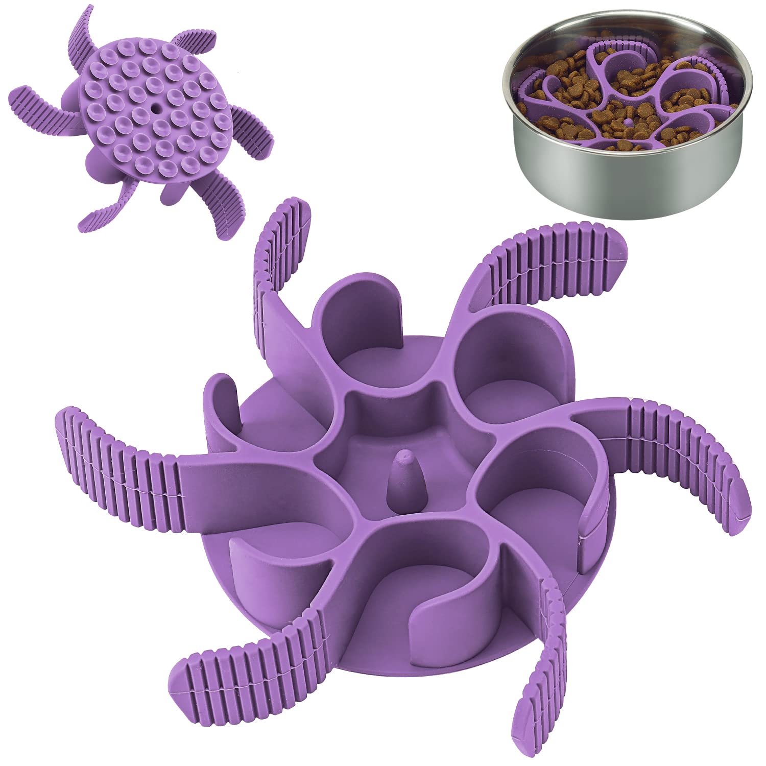 Anipaw comedero lento espiral de silicona favorece una ingesta pausada y agradable.