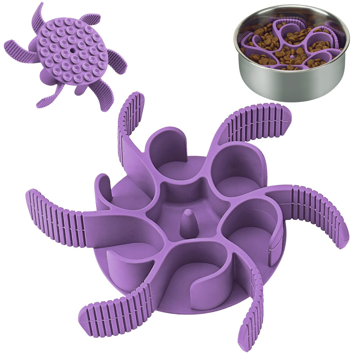 Anipaw comedero lento espiral de silicona favorece una ingesta pausada y agradable.