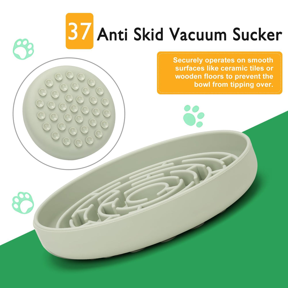 Anipaw cuenco silicona con ventosa, fijación estable para comer.