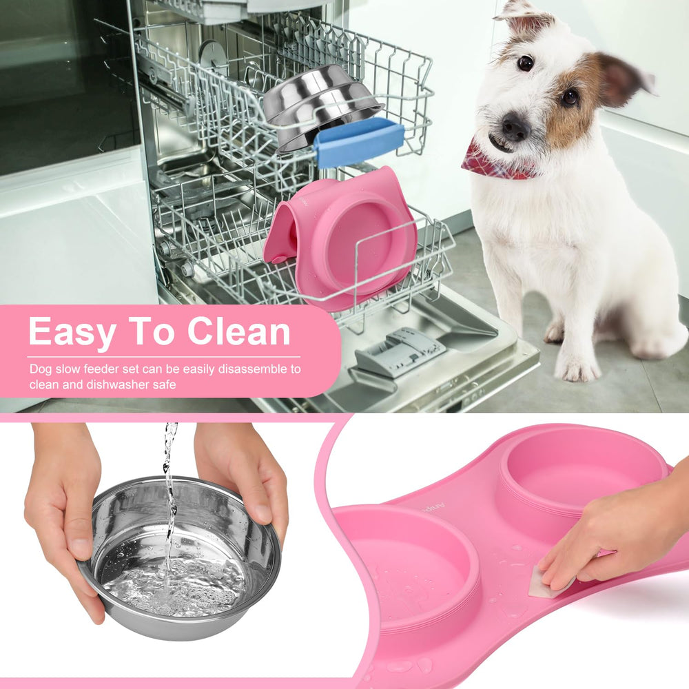 Anipaw plato de agua inoxidable, diseño duradero para uso diario.