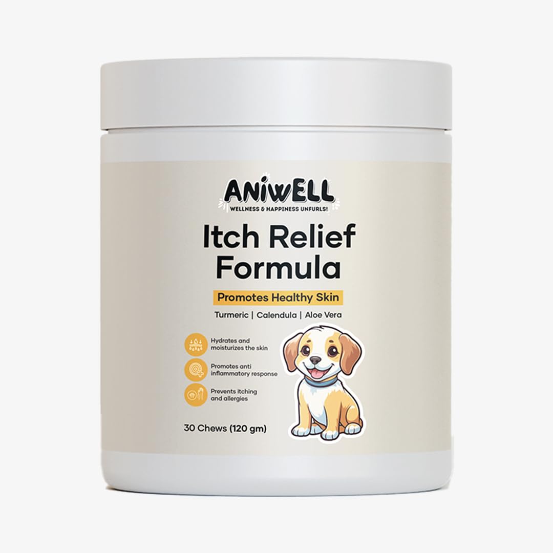 Aniwell gomitas masticables para perros en botella, sabor agradable y apoyo de la piel