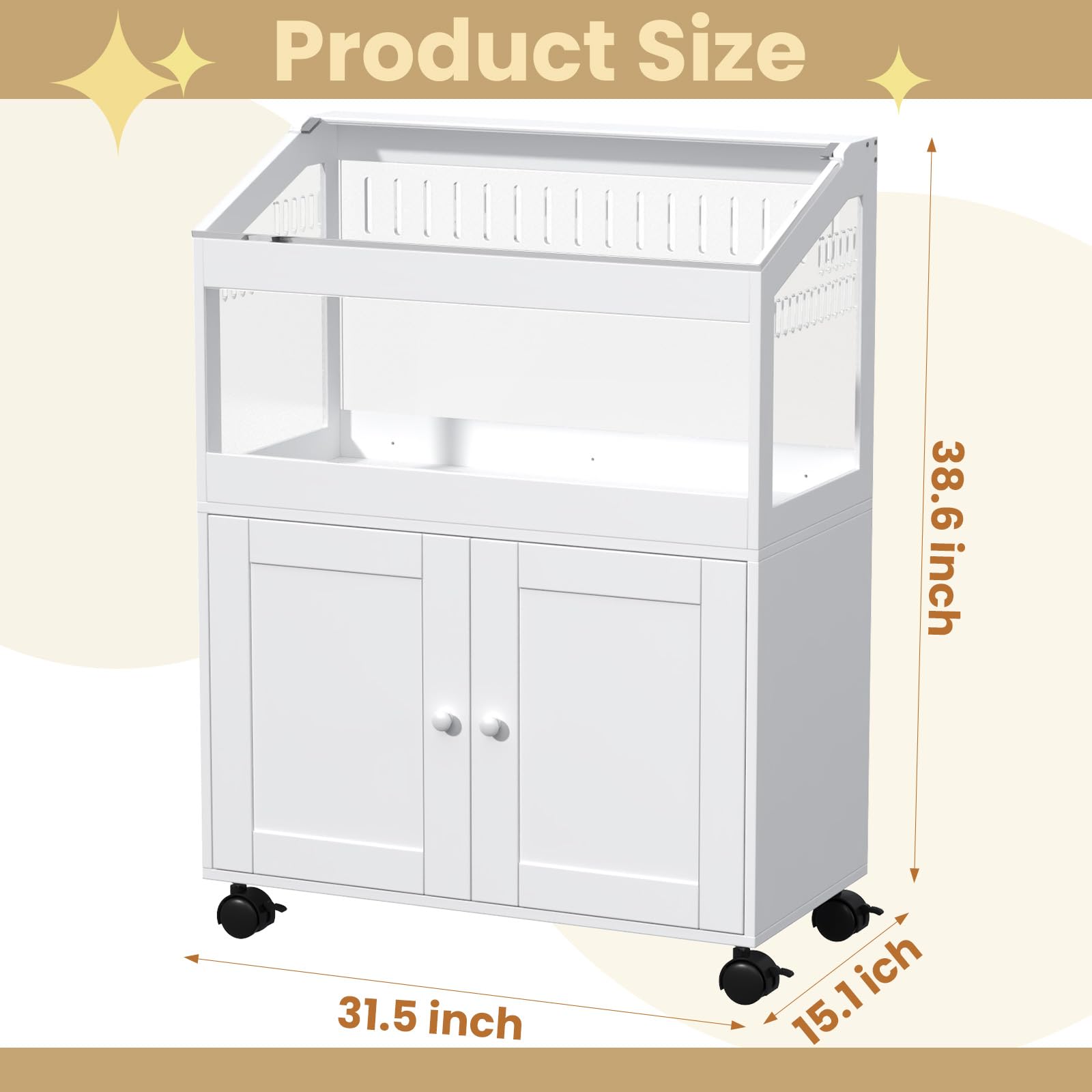 Almacenamiento tipo mueble de Jaula Annzoe para comida y accesorios.