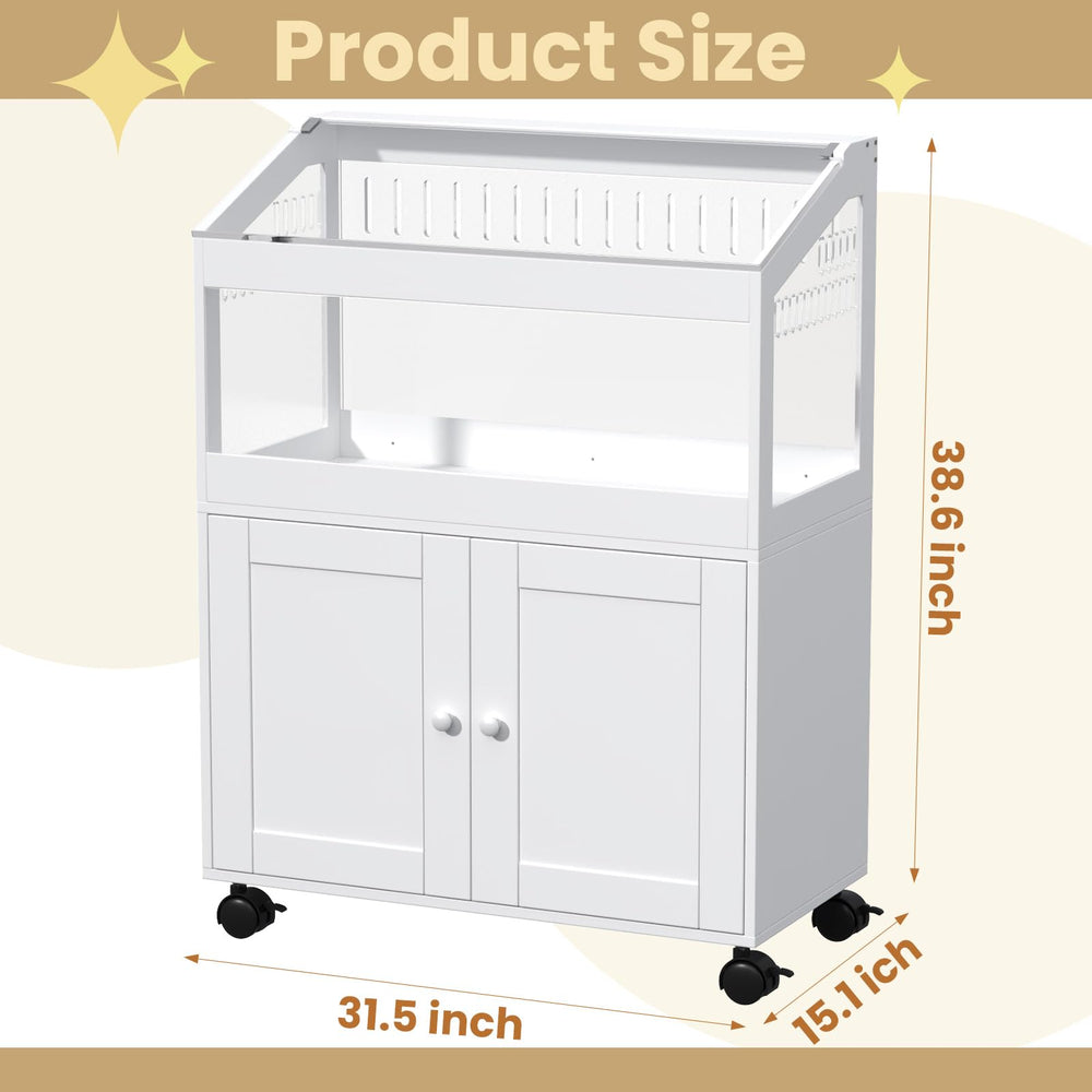 Almacenamiento tipo mueble de Jaula Annzoe para comida y accesorios.