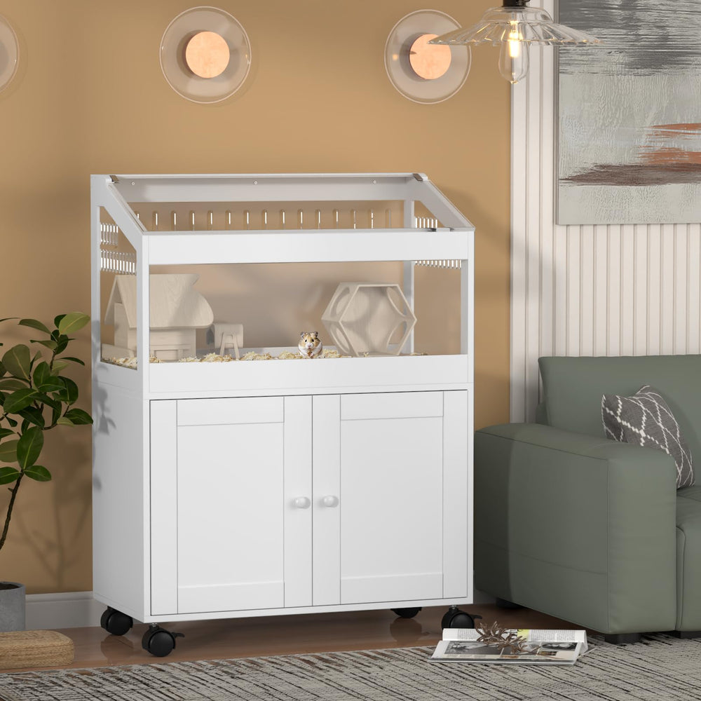 Diseño blanco elegante de Jaula Annzoe que encaja en cualquier habitación.
