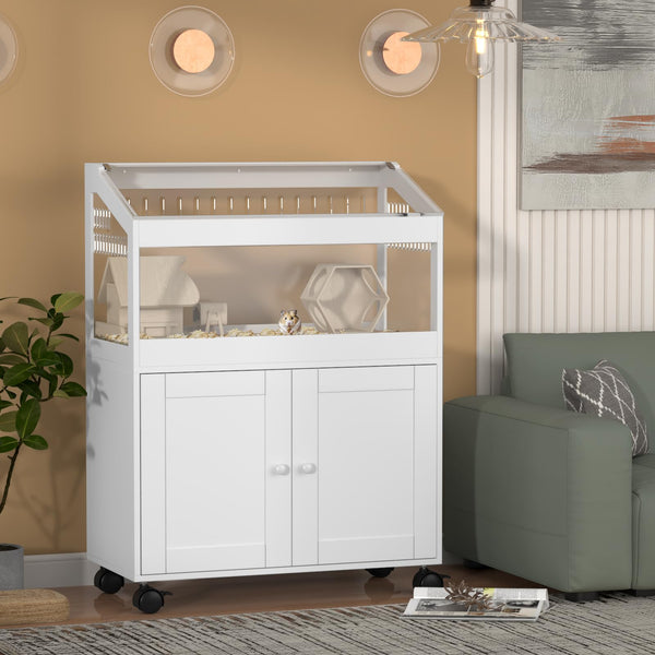 Diseño blanco elegante de Jaula Annzoe que encaja en cualquier habitación.