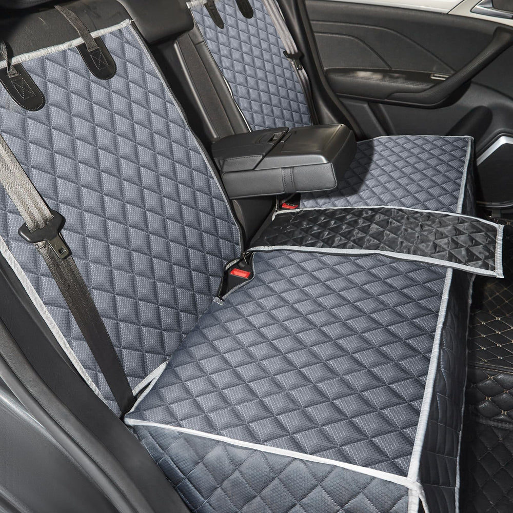 ANOSOSPECIAL funda de asiento para perro trasero XL, protección y comodidad en viajes.
