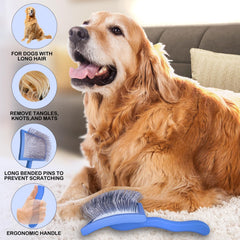 Anrundar cepillo para perro con mango de madera, ergonomía cómoda