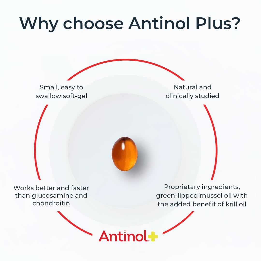 Antinol Plus: mejillón verde y krill, mezcla marina para articulaciones.