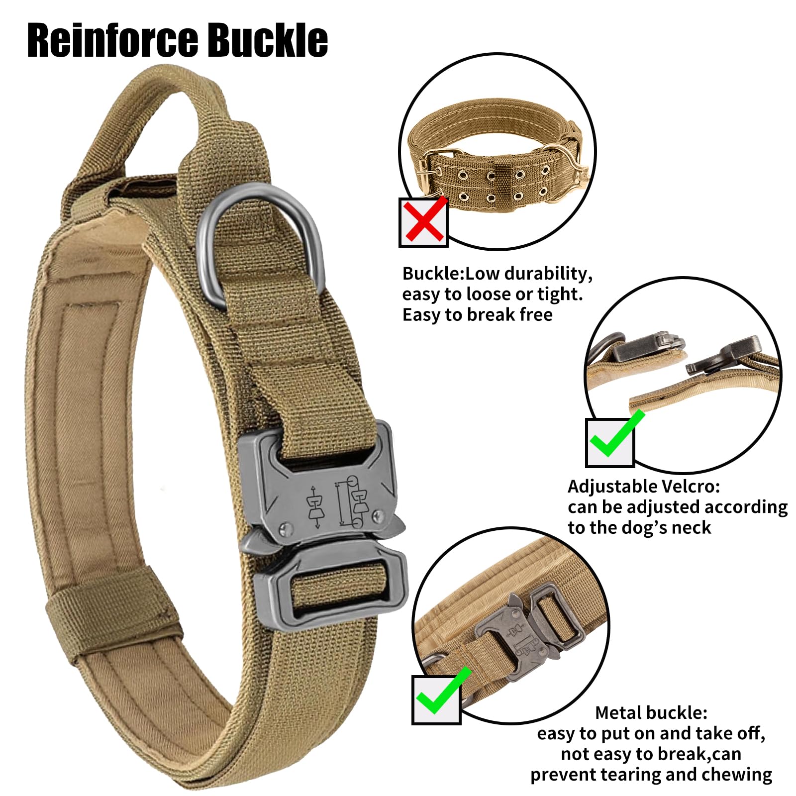 Collar de nylon resistente de Antswish ideal para paseos y tareas diarias.