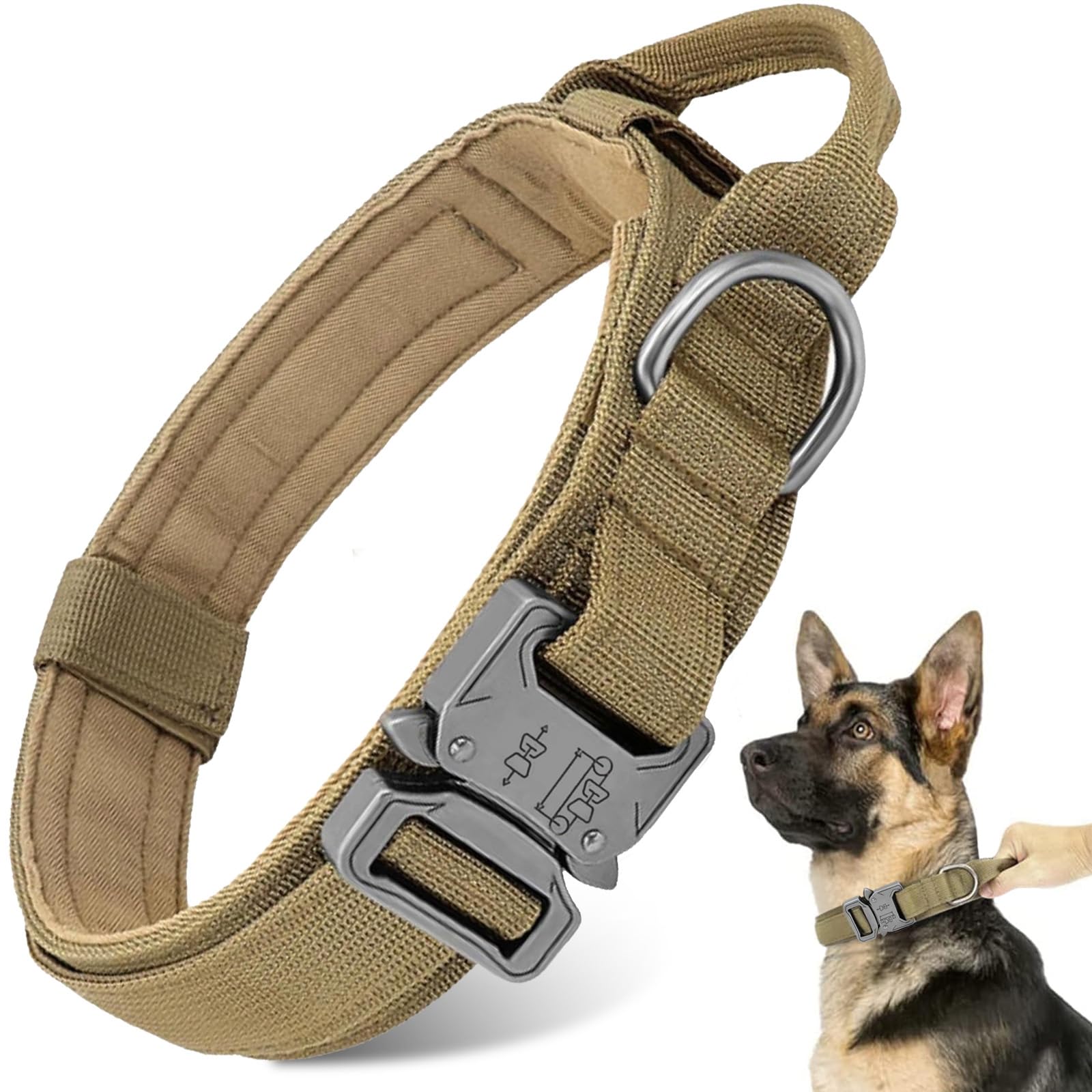 Collar táctico Antswish para perro, enfoque en diseño resistente y cómodo para paseos.