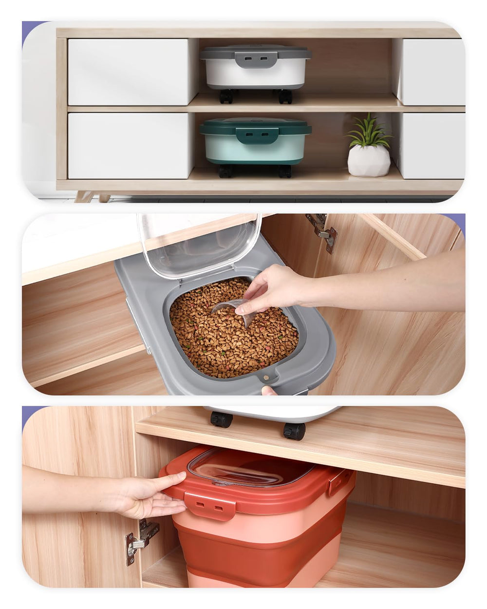 ANVS capacidad de 20 libras para comida seca de mascotas.