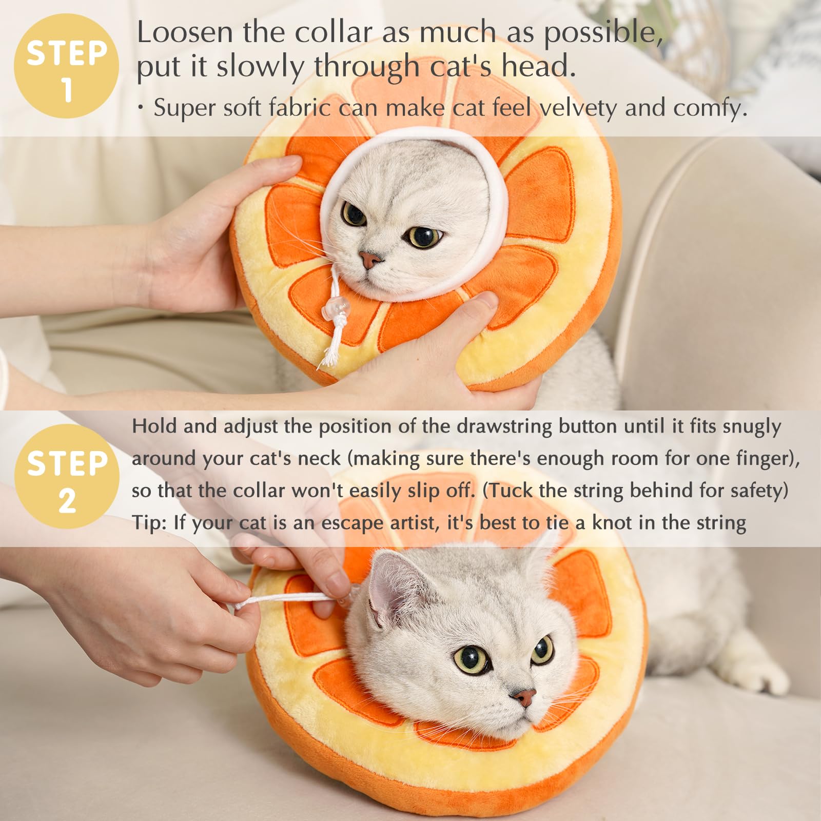 ANWA collar cono gato talla M, ajuste cómodo para cuellos 15-25 cm.