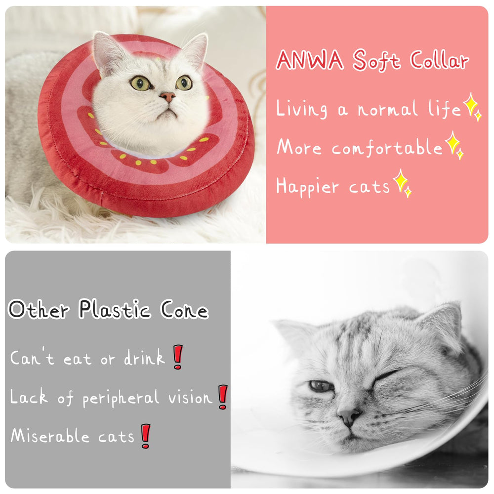 ANWA collar-dona suave para gato, tejido de fibra que aporta comodidad y adaptabilidad.