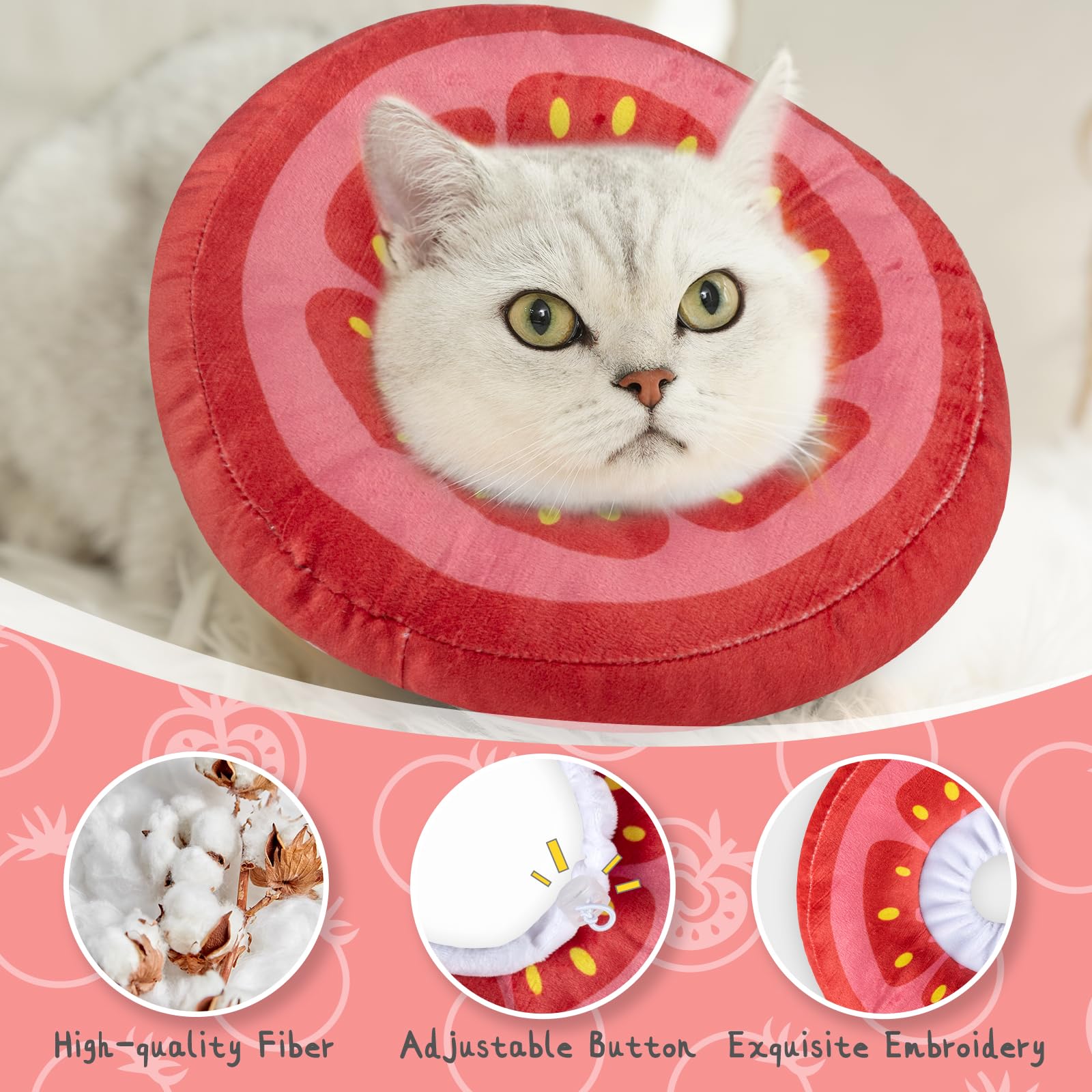 ANWA collar-dona suave para gato, permite comer y beber con facilidad durante la recuperación.