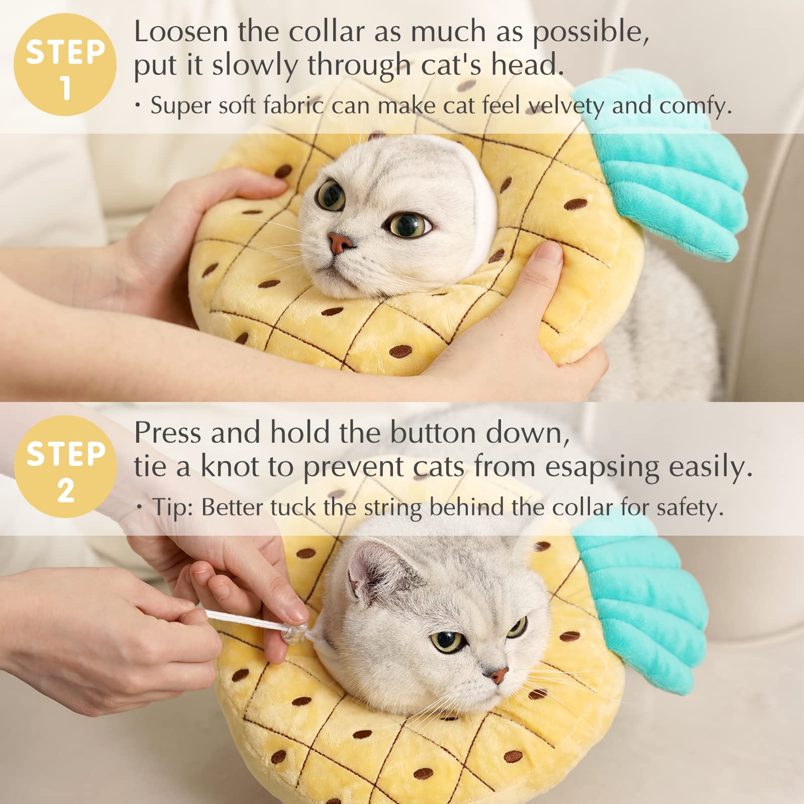 ANWA collar-rosquilla suave, aspecto adorable para el reposo del gatito.