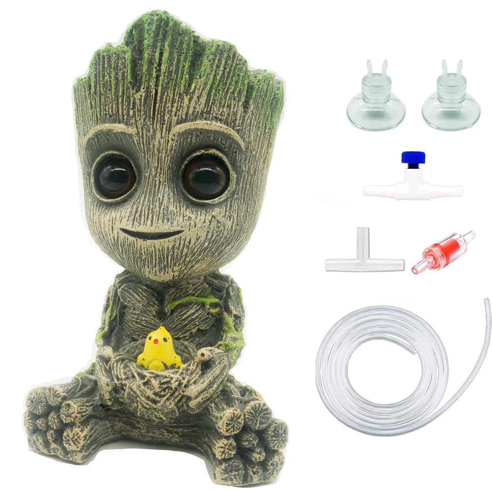 AnxunJim Groot burbujeador en acuario con burbujas y decoración