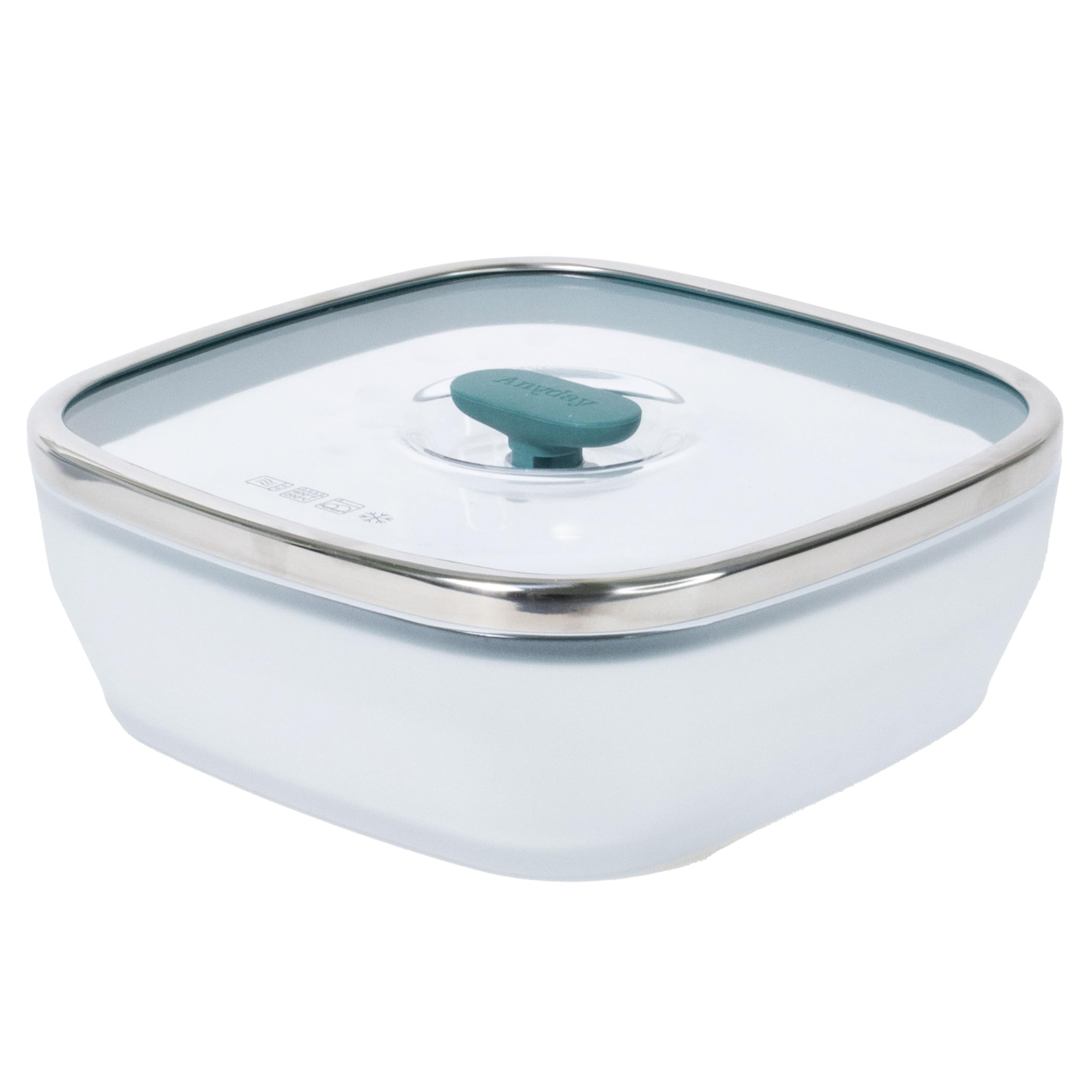 Anyday vidrio cuadrado 10 tazas con tapa para almacenamiento seguro