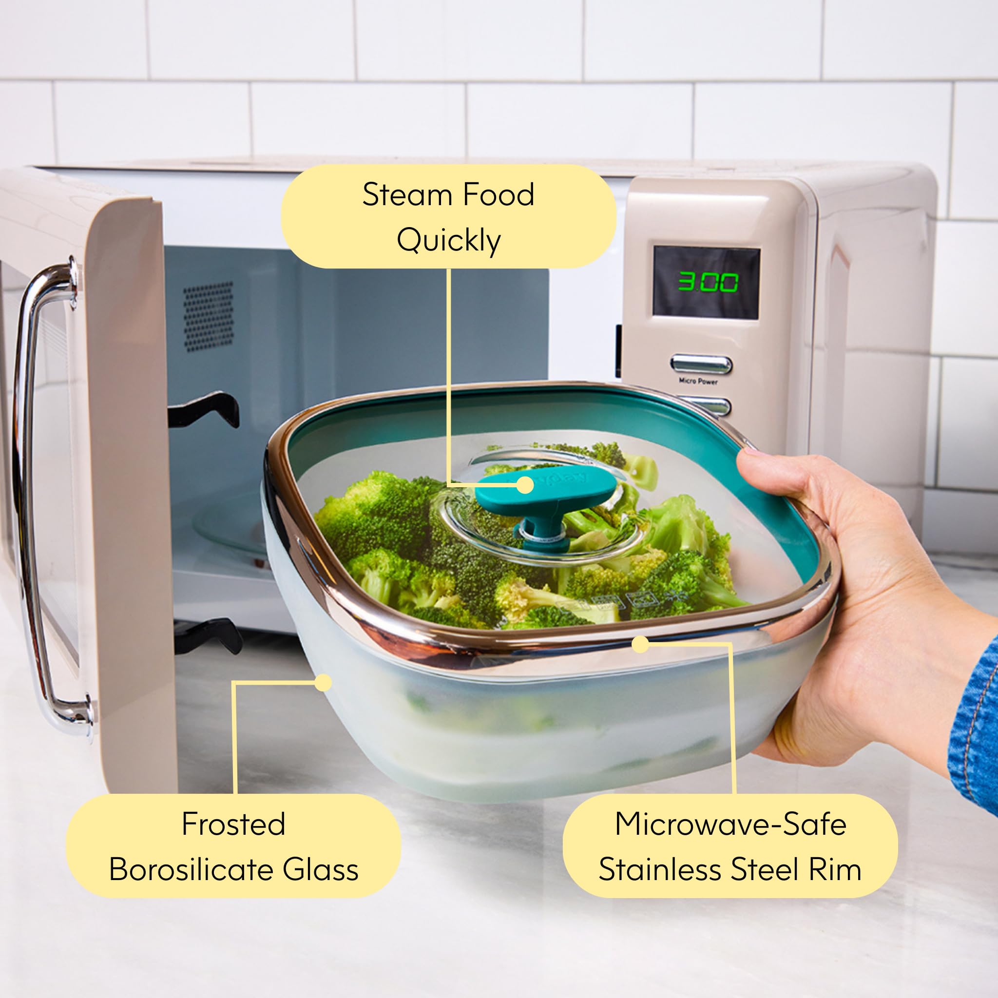 Anyday vidrio multifuncional para hornear y cocinar sin plástico