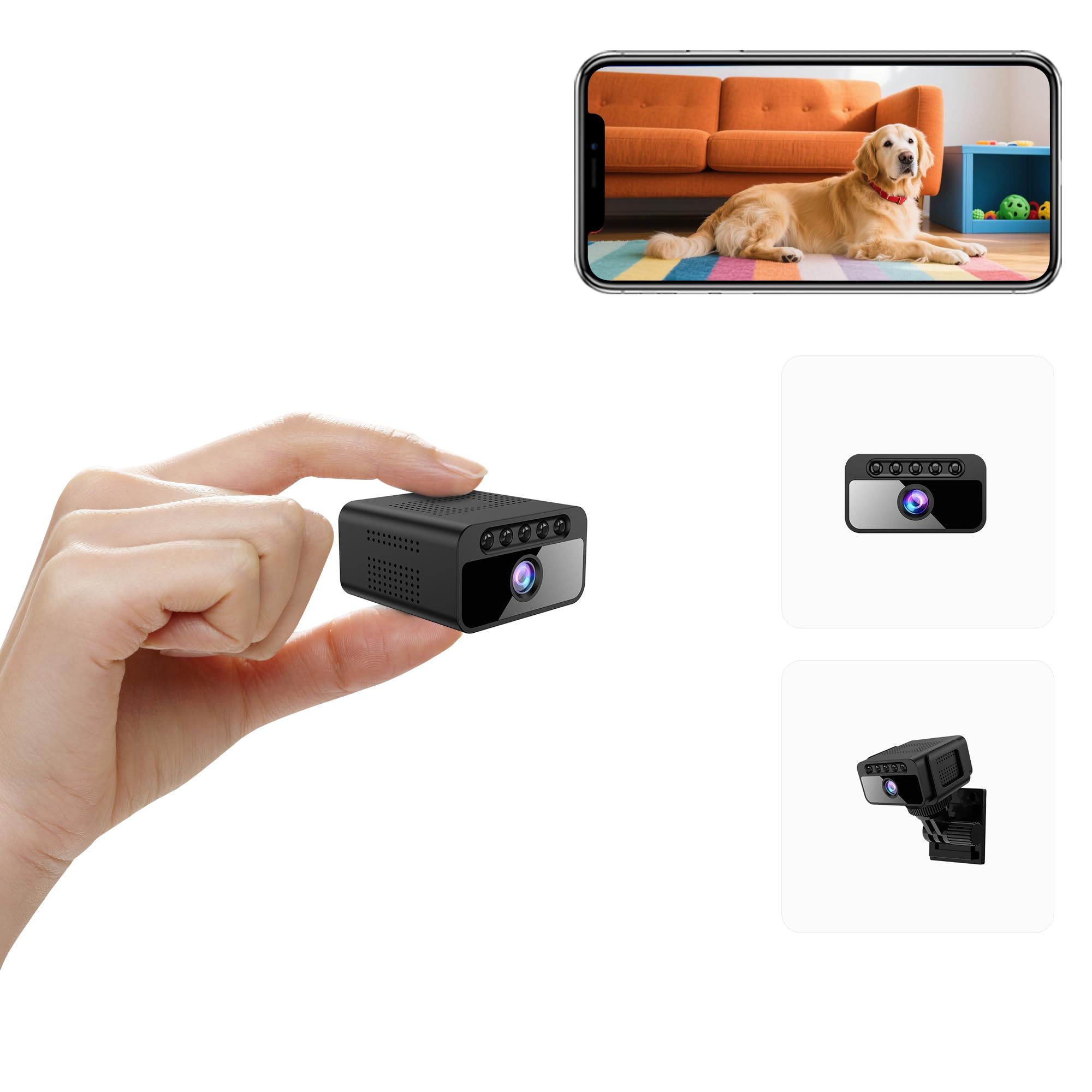 AOBOCAM camara oculta 4K con angulo de 150° para monitoreo claro en casa.