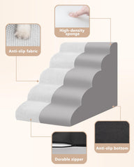 Aodisman escalera antideslizante con base resistente, gris claro