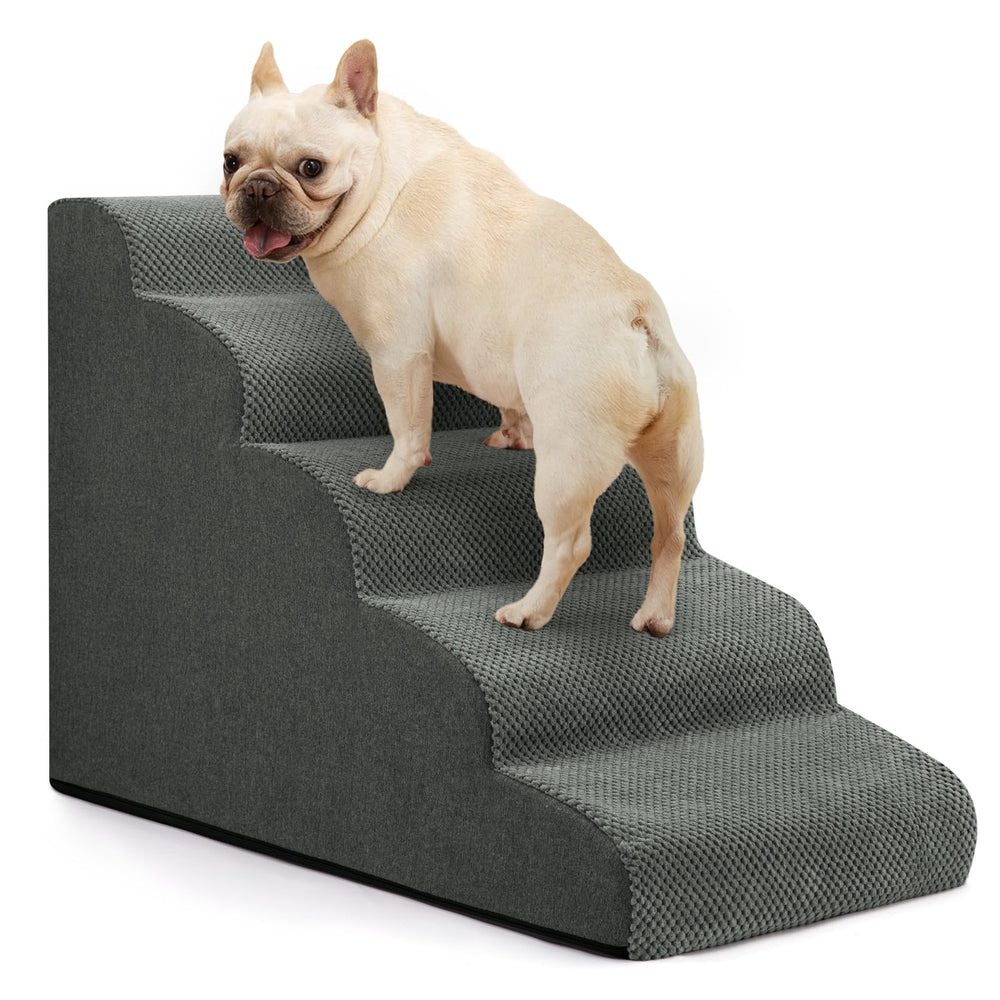 Aodisman escaleras para perro, vista frontal, 5 pasos para subir a la cama