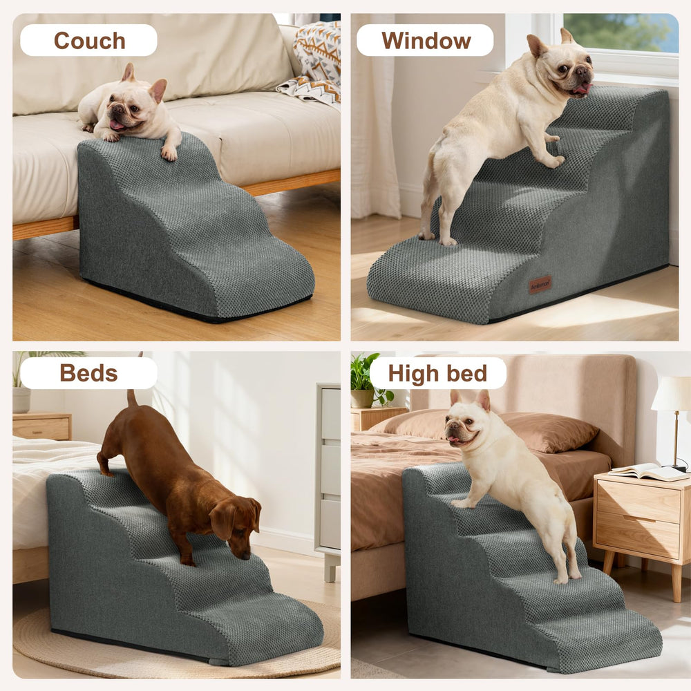 Aodisman escaleras para perro, vista lateral, eficiente para camas y sofás