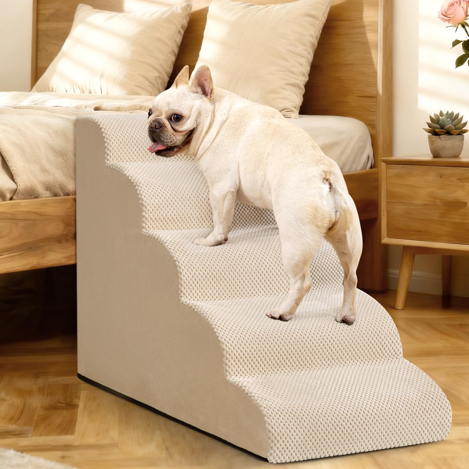 Aodisman escalera para perro 5 pasos empaque al vacío para transporte compacto
