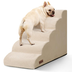 Aodisman escalera para perro 5 pasos frente a la cama, mayor seguridad para subir
