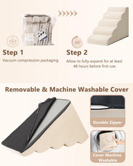 Aodisman escalera para perro 5 pasos funda lavable removible para fácil limpieza