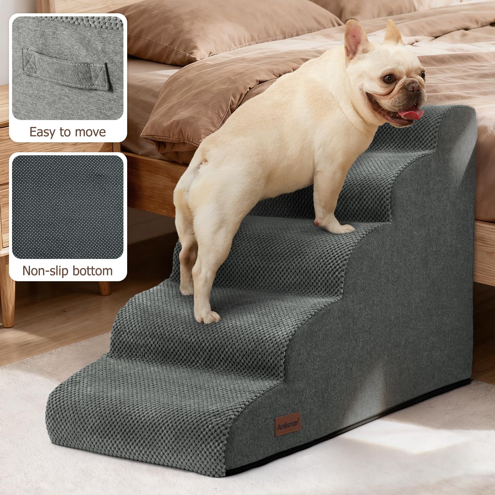 Aodisman escaleras para perro, asa trasera para moverla entre habitaciones
