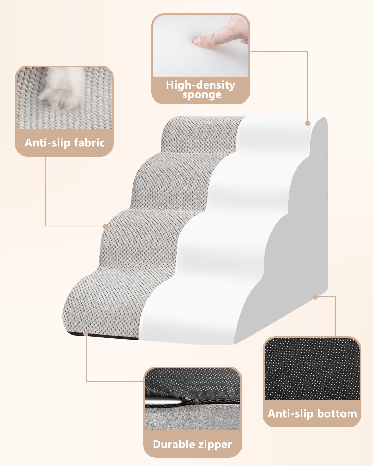 Aodisman escalera funda lavable, facilita la limpieza regular en casa