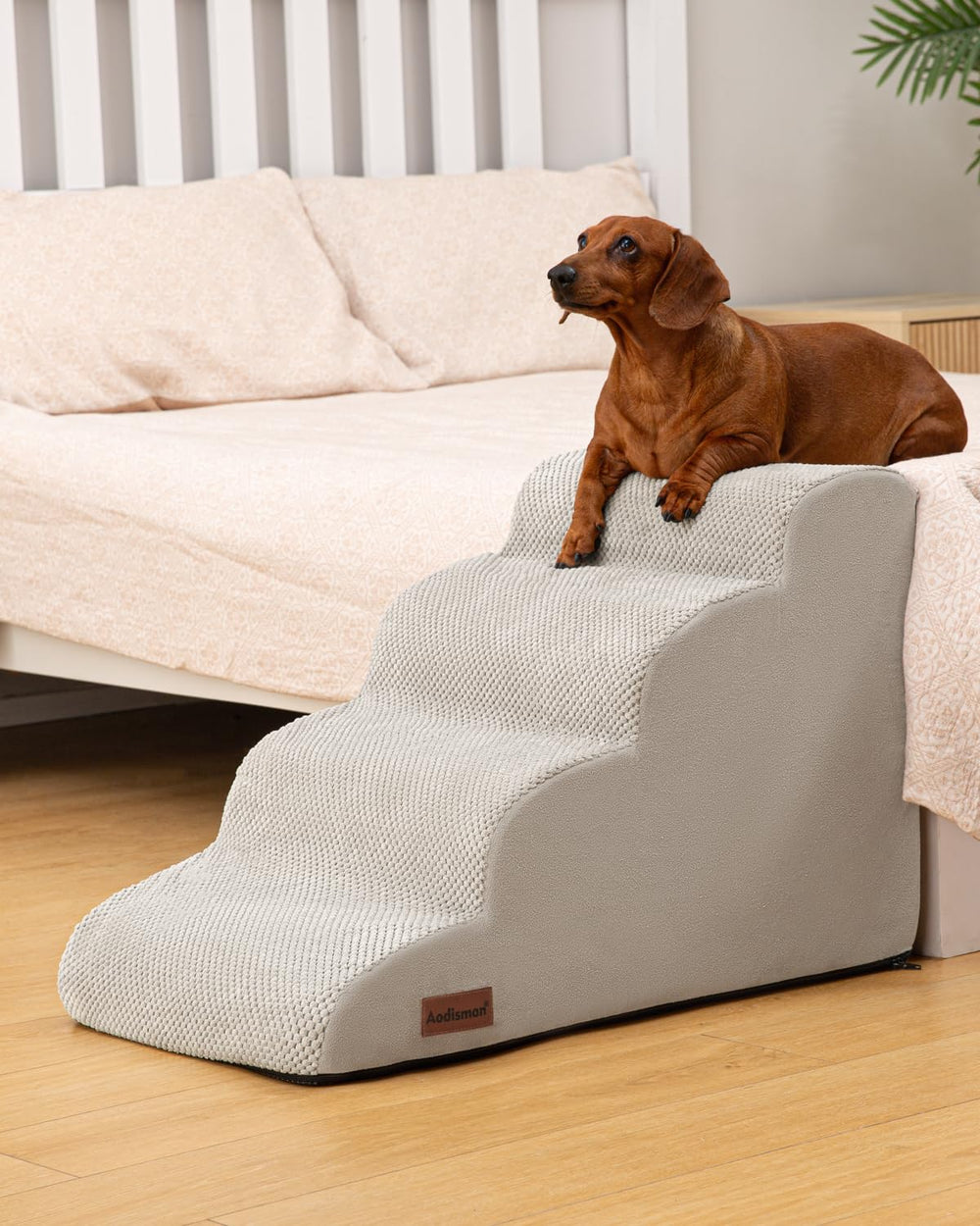 Aodisman escalera para perro sofá cuatro pasos, ideal para mascotas pequeñas que ganan estabilidad