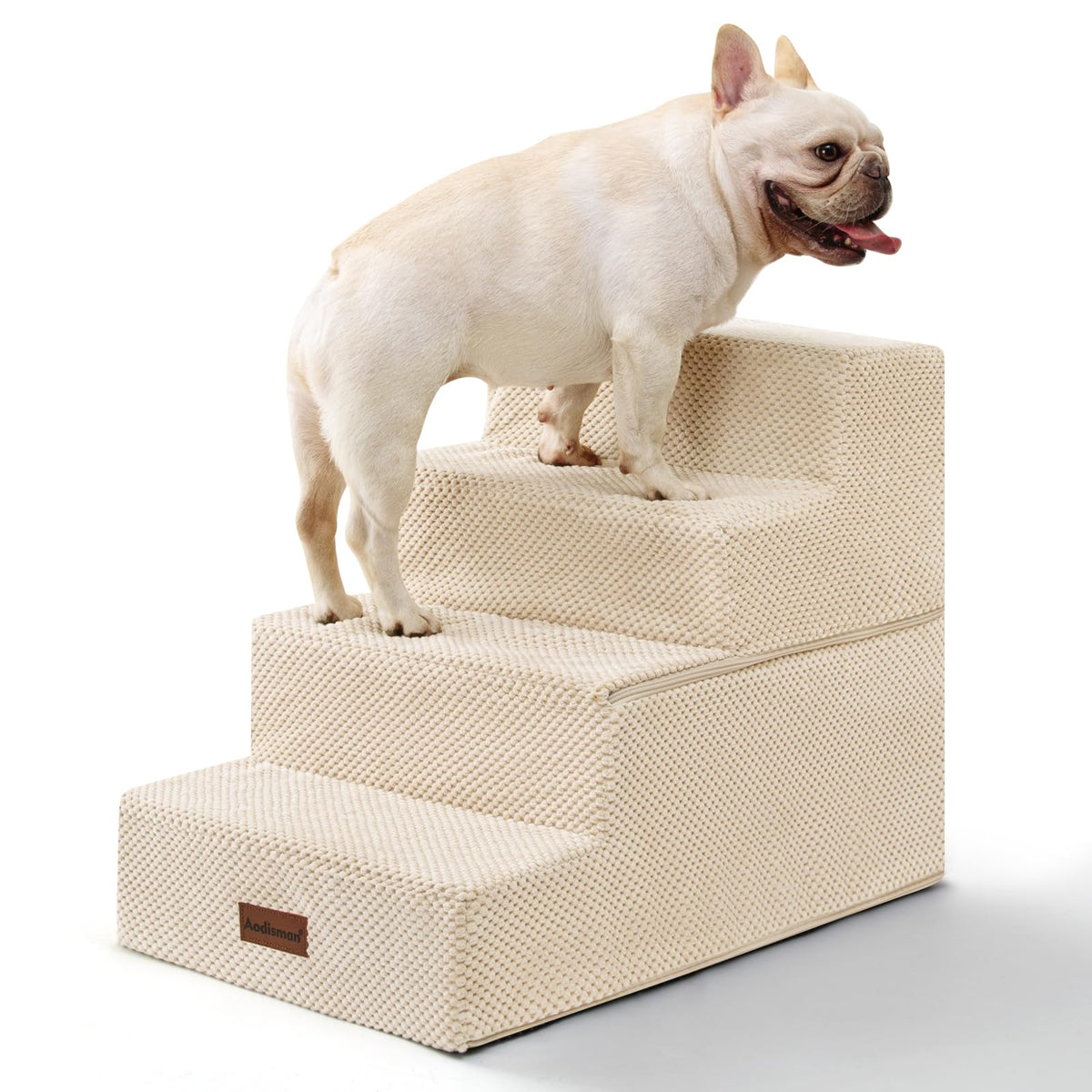 Aodisman escaleras para perros de 4 pasos, ideales para subir a la cama con estabilidad.
