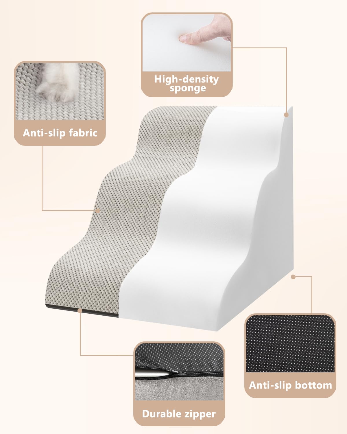 Aodisman superficie antideslizante mantiene al perro estable al subir.