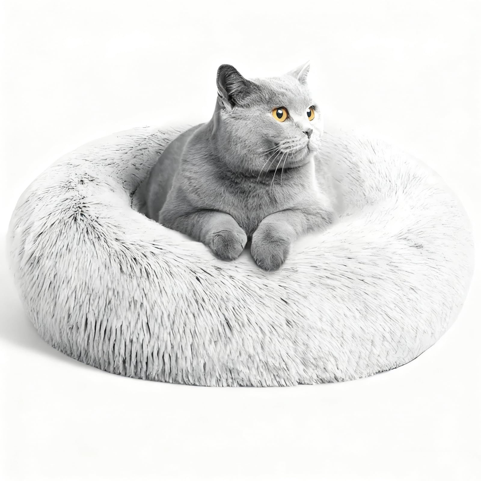 Cama Aofast donut lavable para mascota, cómoda para dormir