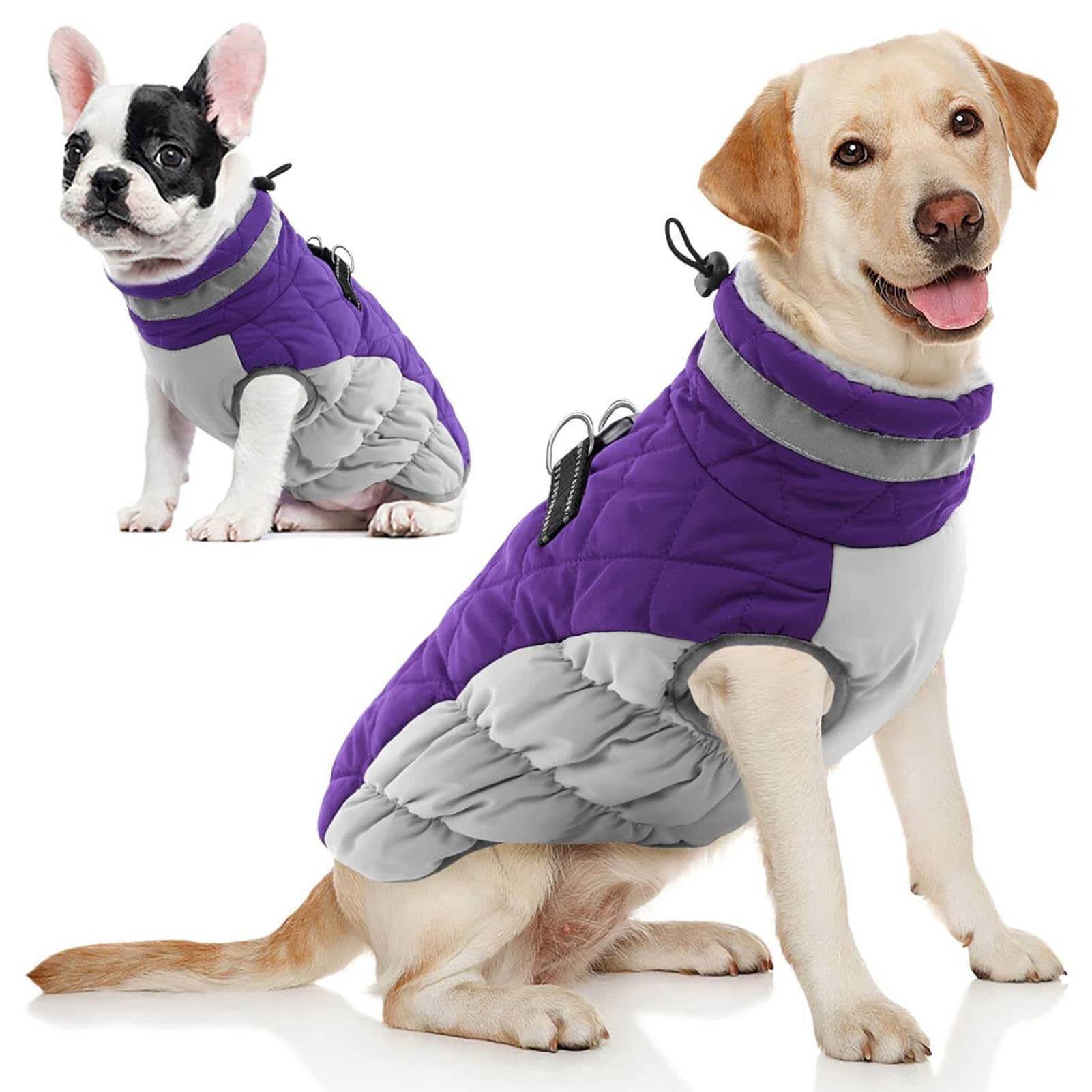 AOFITEE abrigo para perro con forro fleece cálido, ideal para paseos diarios.