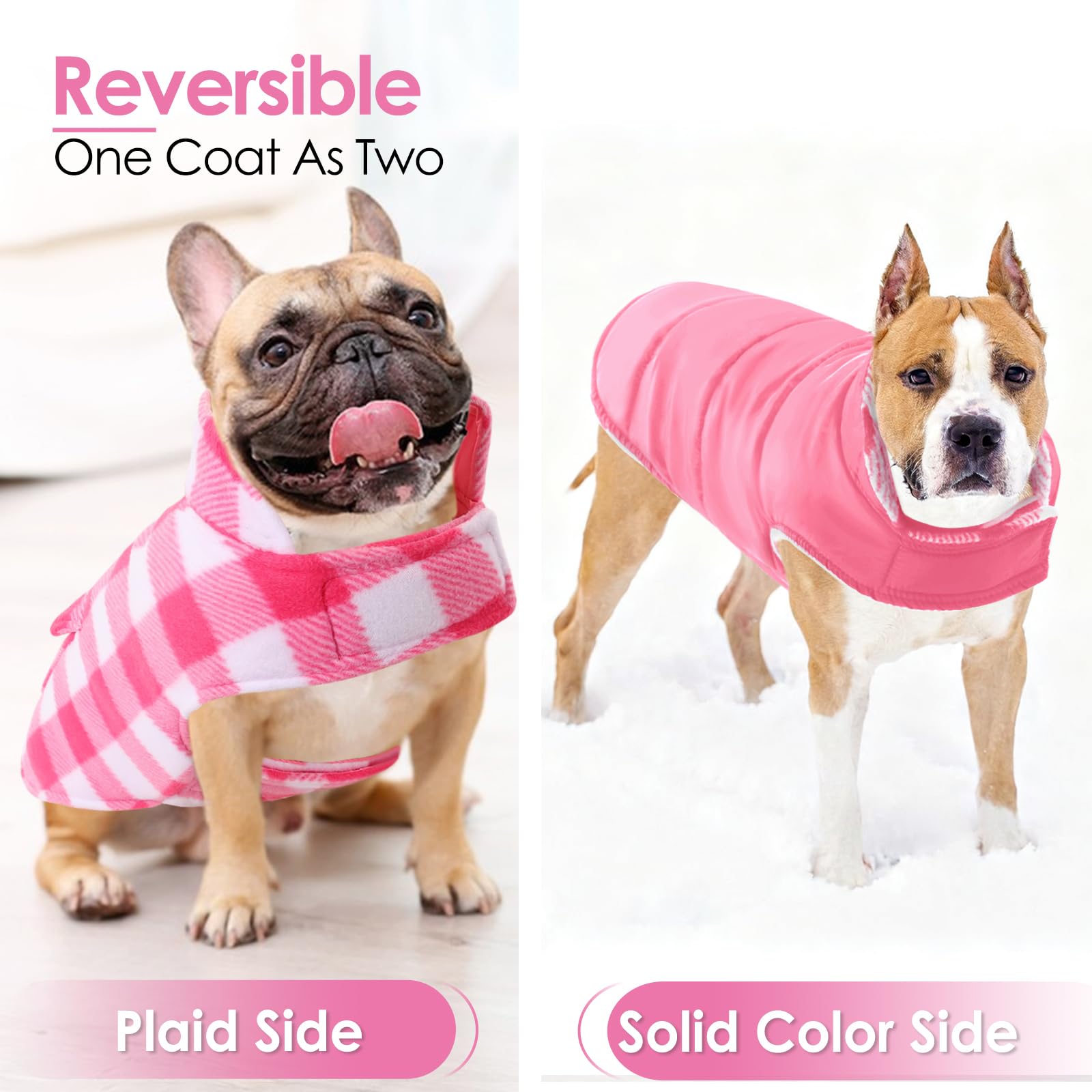 AOFITEE abrigo reversible rosa, dos caras para estilo